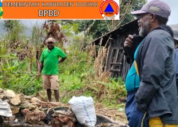 Plt.Kepala BPBD & Staf Inspektorat Kab.Dogiyai Pantau Bencana Kebakaran Rumah Warga di Kampung Mauwa