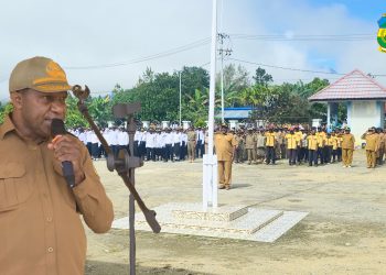 Asisten I pimpin Apel Bersama ASN & Tenaga Kontrak di lingkungan Pemkab Dogiyai