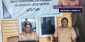 Dinas PUPR Dogiyai Gelar Rapat Evaluasi Monitoring Kegiatan Fisik Tahun 2025