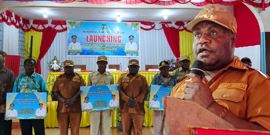 Bupati Dogiyai Lauching Penyaluran Dana Hibah Tahun Anggaran 2025 pada 91 Gereja dan OKP serta Lembaga