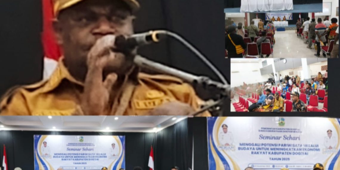 Bupati Dogiyai membuka Seminar Sehari Mengawali Potensi Pariwisata melalui Budaya untuk meningkatkan Ekonomi Rakyat Dogiyai