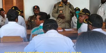 Kantor Satpol PP Kab.Dogiyai Gelar Rapat Staf Meeting guna Evaluasi Bulanan