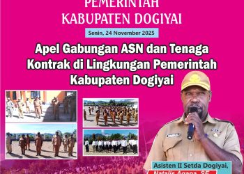 Apel Gabungan ASN dan Tenaga Kontrak Dogiyai: Asisten II Tegaskan Disiplin dan Tanggung Jawab