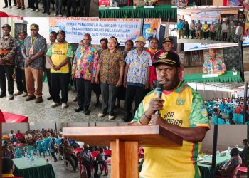 Bupati Dogiyai membuka acara Sosialisasi perda nomor 1 Tahun 2024 tentang Peran pendapatan pajak & Retribusi