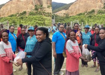 TP PKK Kab. Dogiyai kolaborasi dengan Dinas Perikanan menyerahkan bibit ikan, lele, obat dan pakan kepala masyarakat