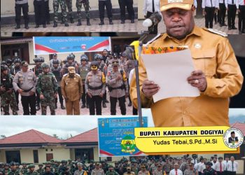 Bupati Yudas Tebai jadi Inspektur Apel Operasi Ketupat 2026 di Dogiyai