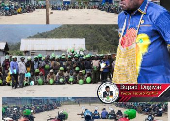 Bupati Dogiyai Bantu Dana Awal untuk Melengkapi Kekurangan berkas pada Komunitas Ojek Dogiyai, tingkatkan Melayani Masyarakat