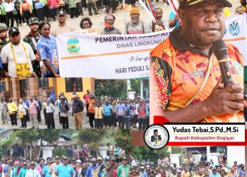 Bupati Yudas Tebai Pimpin Jumat Bersih, Serukan Kepedulian Terhadap Lingkungan