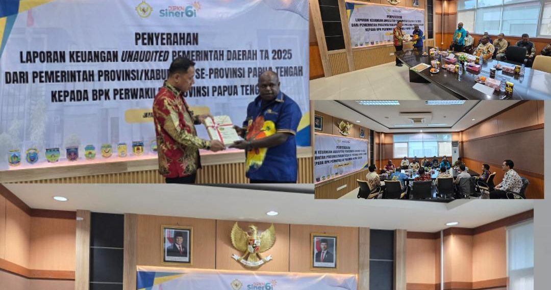Bupati Dogiyai Menyerahkan Laporan Keuangan tahun 2025 pada BPK Perwakilan Provinsi Papua Tengah