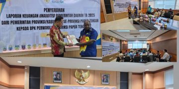 Bupati Dogiyai Menyerahkan Laporan Keuangan tahun 2025 pada BPK Perwakilan Provinsi Papua Tengah