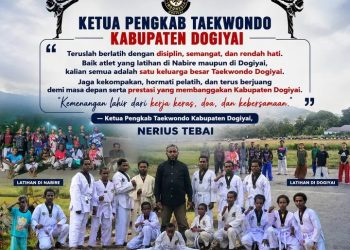 Dukungan Nyata untuk Prestasi: Pengurus Taekwondo Dogiyai Serahkan Sarana & Prasarana Baru