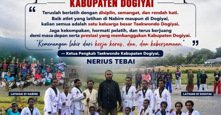 Dukungan Nyata untuk Prestasi: Pengurus Taekwondo Dogiyai Serahkan Sarana & Prasarana Baru