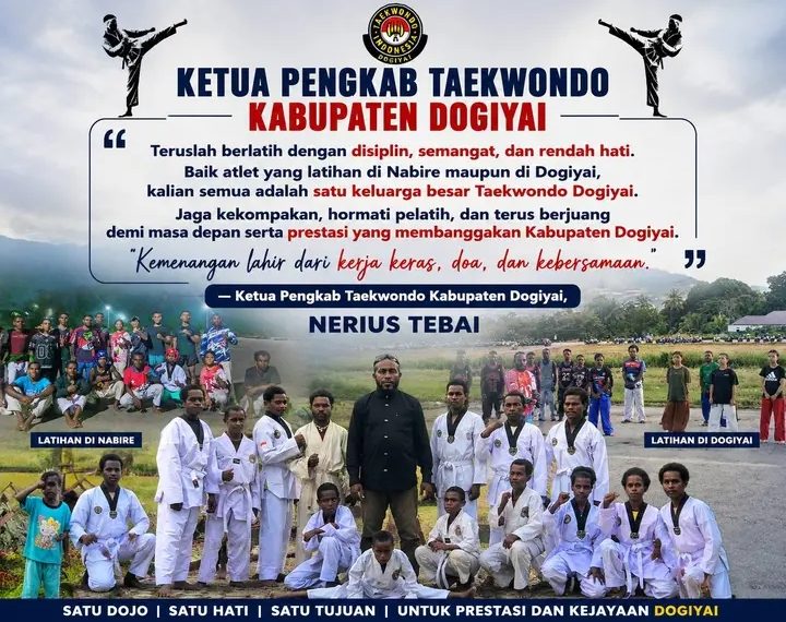 Dukungan Nyata untuk Prestasi: Pengurus Taekwondo Dogiyai Serahkan Sarana & Prasarana Baru