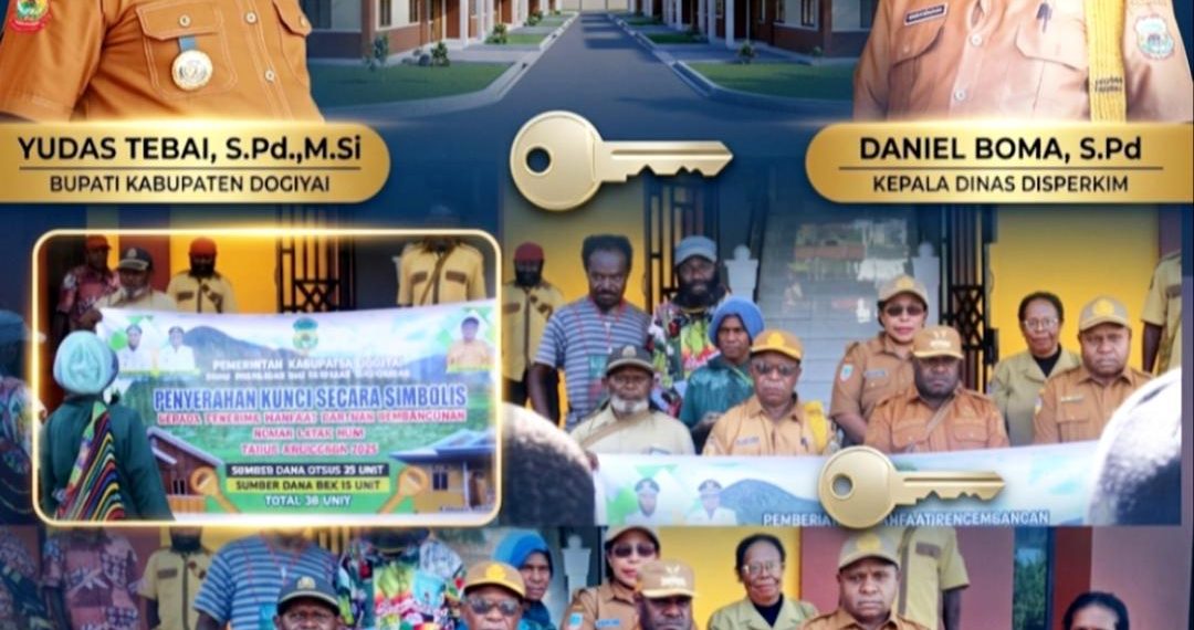 Wujud Nyata Kesejahteraan: Bupati Yudas Tebai Serahkan 38 Unit Rumah Layak Huni bagi Masyarakat Dogiyai