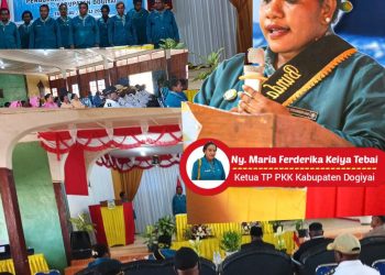 Ketua TP-PKK Dogiyai, Ny. Maria Frederika Keiya Tebai, Lantik Pengurus PKK Distrik dan Mengukuhkan Bunda PAUD Se- Dogiyai