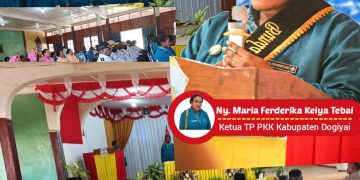 Ketua TP-PKK Dogiyai, Ny. Maria Frederika Keiya Tebai, Lantik Pengurus PKK Distrik dan Mengukuhkan Bunda PAUD Se- Dogiyai