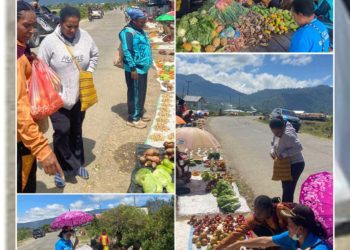 TP PKK Kabupaten Dogiyai Lakukan Belanja Kebutuhan Pokok di Pasar, Pastikan Pedagang Terus Semangat
