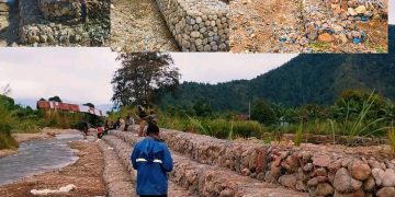 Kerja Nyata Bupati Yudas & Wakil Yuliten Anouw: Dinas PUPR Bangun Bronjong Terpanjang di Kali Wani, Kampung Pugatadi I.