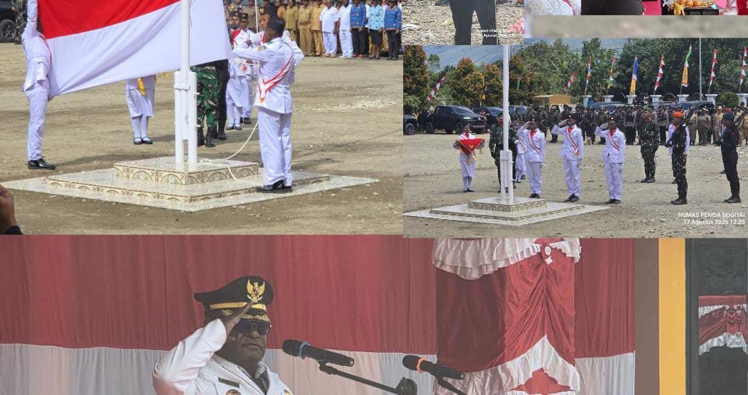 Khidmat dan Haru, Pemda Dogiyai Gelar Upacara Penurunan Bendera Pusaka HUT RI ke-81