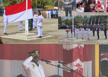 Khidmat dan Haru, Pemda Dogiyai Gelar Upacara Penurunan Bendera Pusaka HUT RI ke-81