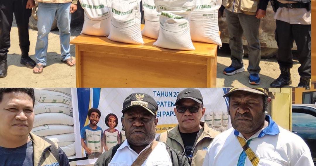 Bupati Yudas Tebai Salurkan 743 Ton Beras dari Bapanas, Ingatkan Masyarakat Dogiyai Tetap Cintai Pangan Lokal